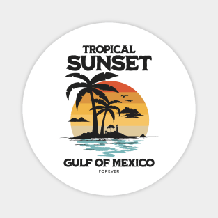 Gulf of Mexico forever Vintage Beach Sunset design Magnet